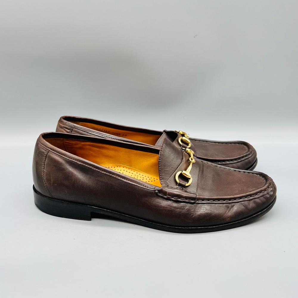 Cole Haan Shoes Mens 10.5 Brown Leather City Gold Horsebit Loafers Dress Slip On